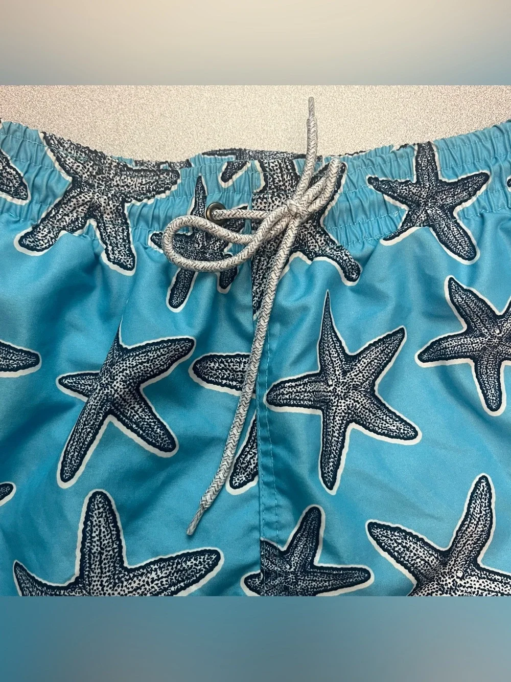 Trunks Surf & Swim Co Blue Starfish Print Swim Trunks Men's Size Medium